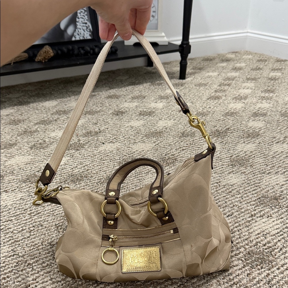 Elegant Beige and Brown Women's Handbag